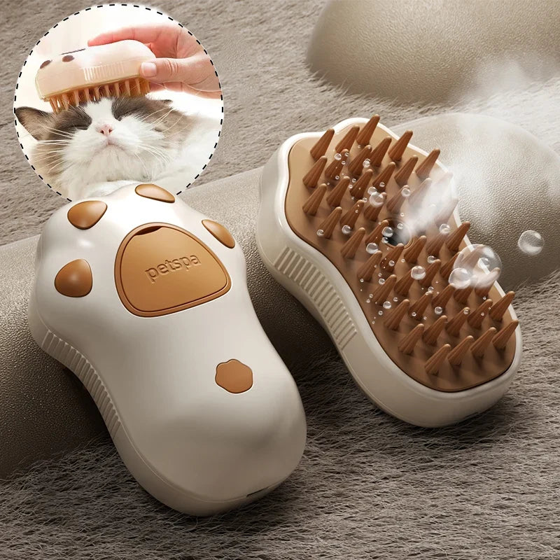 3-in-1 pet steam grooming brush