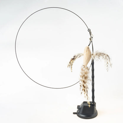 Handfree Bird/Feather Cat Wand with Bell