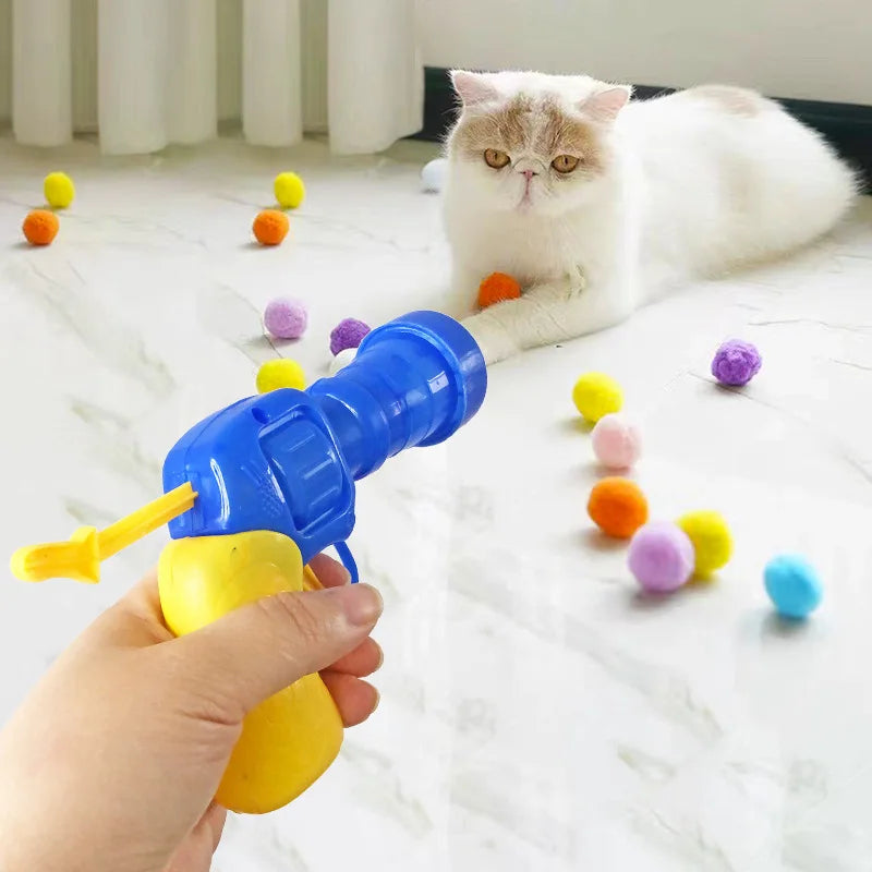 Interactive Mini Shooting Gun With Plush Ball Toys